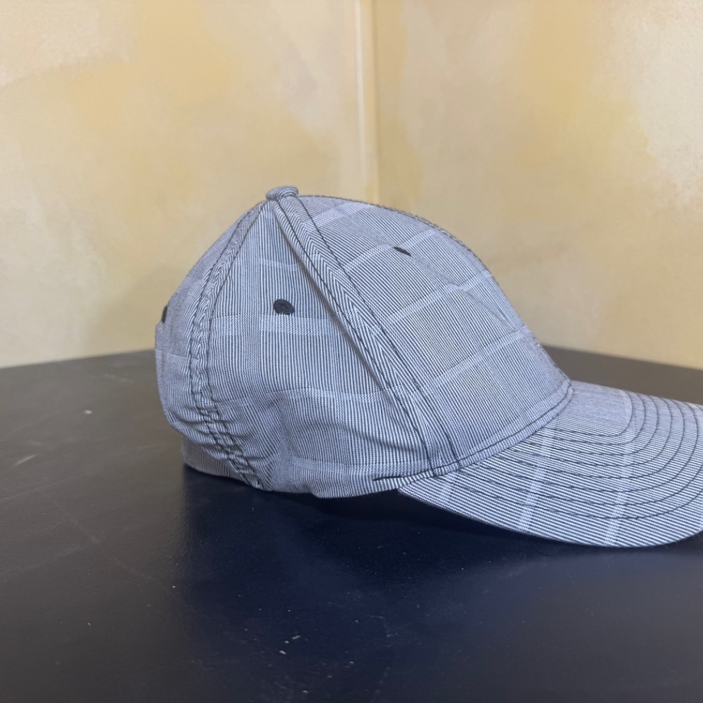 Kangol Flexfit Baseball Cap Stripe Check Gray Logo S/M - Picture 6 of 6